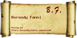 Borsody Fanni névjegykártya